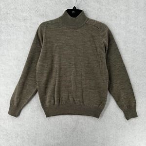 Jones New York 100% Merino Wool Sweater Womens SMALL Oatmeal Beige Mock Neck‎